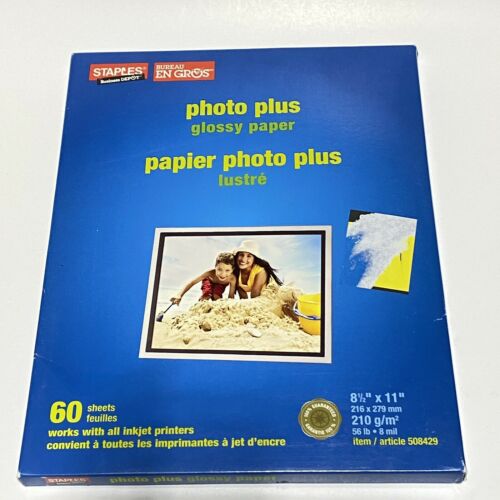 Staples [Photo Plus] High Gloss Photo Paper (8 1/2" x 11") NEW SEALED