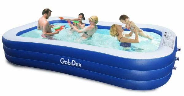 Inflatable Swimming Pool,118" X 72" X 20" Full-Sized Family Pool for K