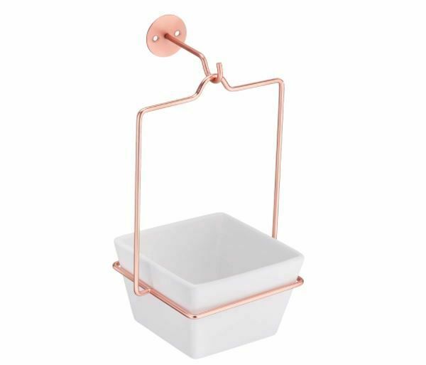 Hanging Planter, Square - White/Copper (2-Pack)